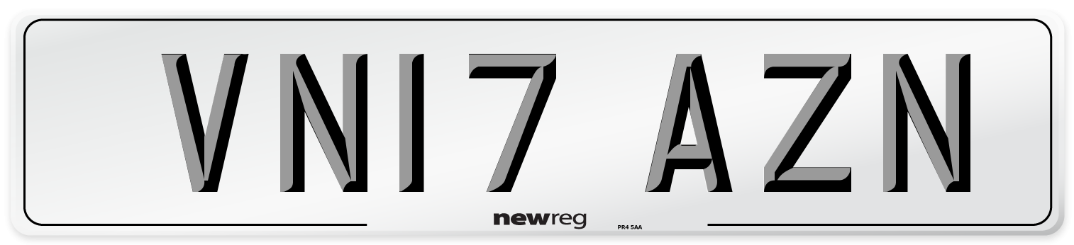 VN17 AZN Number Plate from New Reg
